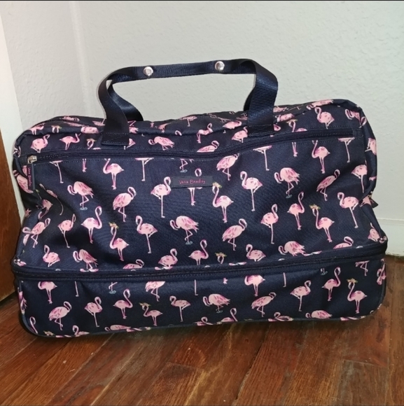Vera Bradley Handbags - Vera Bradley Lighten Up Foldable Rolling Duffel Bag Flamingo Fiesta